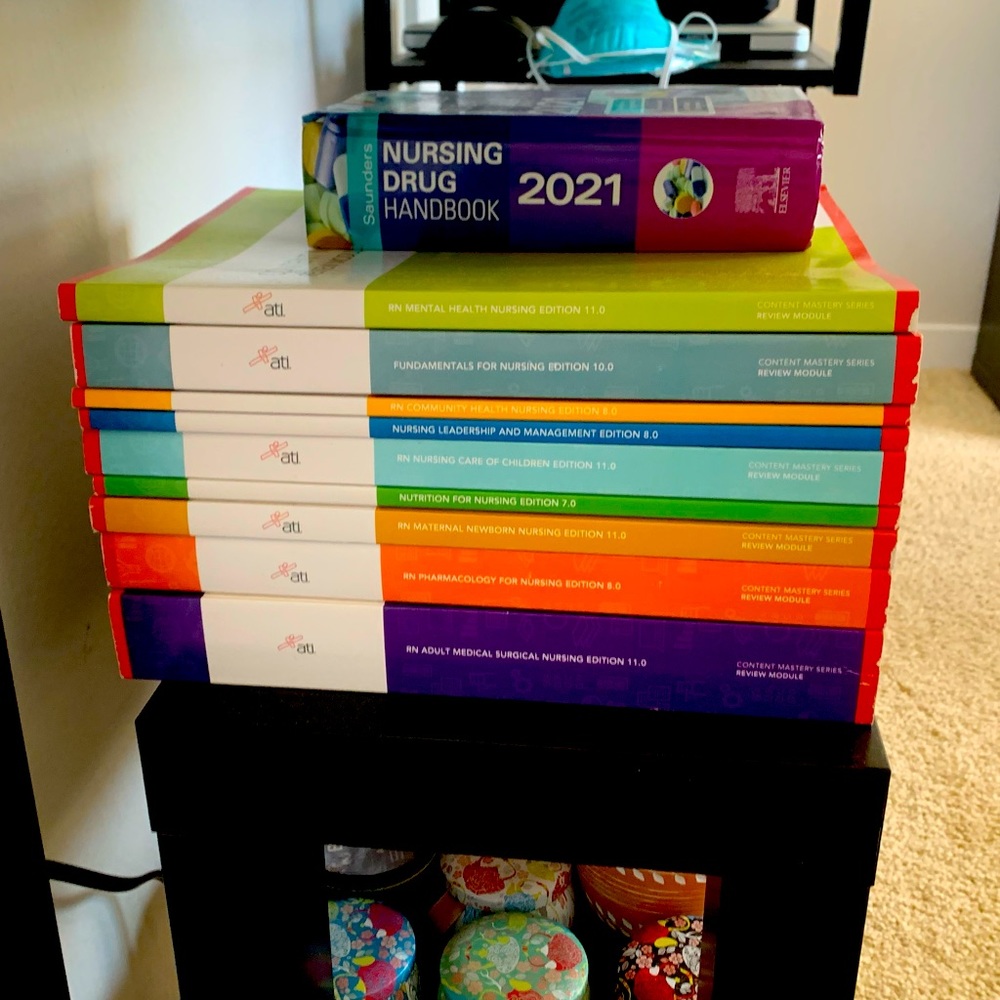 Full set of ATI books and Nursing Drug Handbook